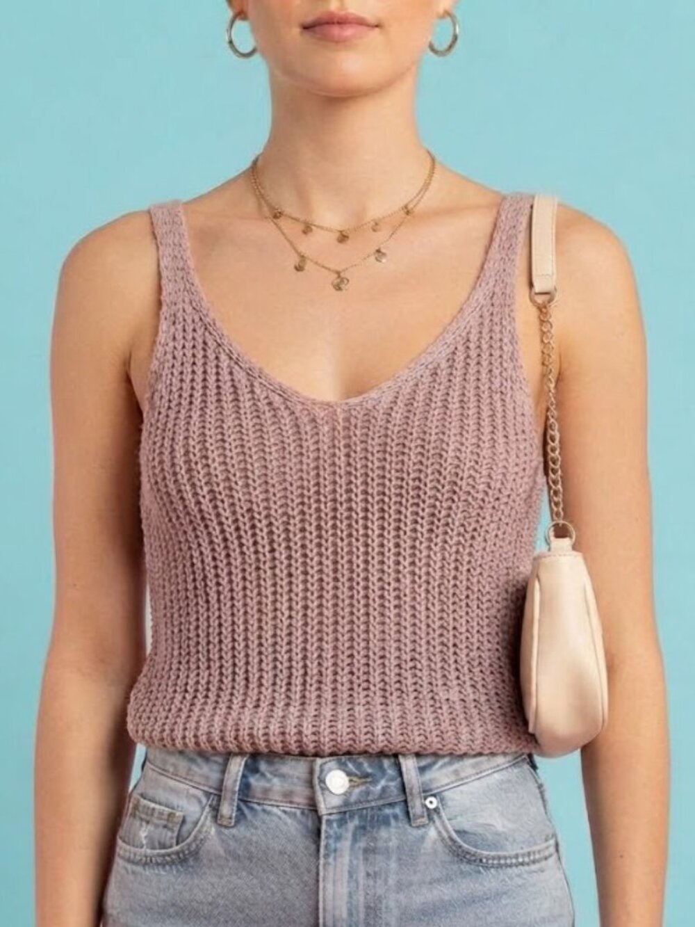 Blush Rose Knit Tank Top